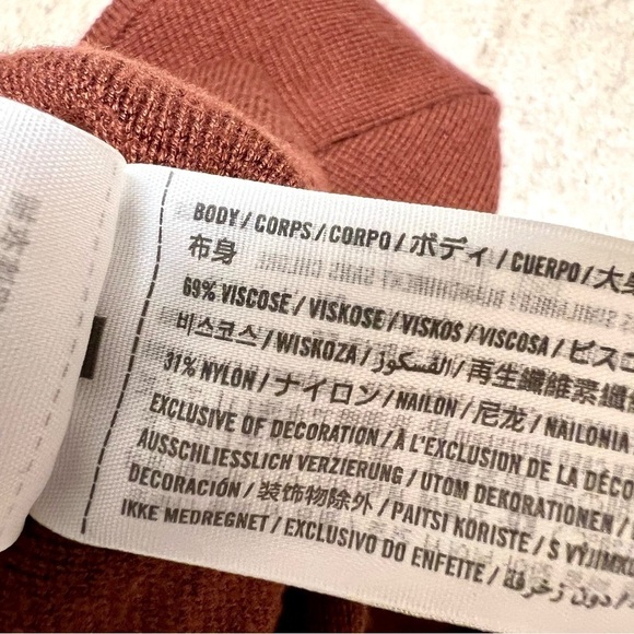 Abercrombie & Fitch-Long-Sleeve Half-Zip Mini Sweater Dress-Size: XSP Rusty. - Picture 12 of 12